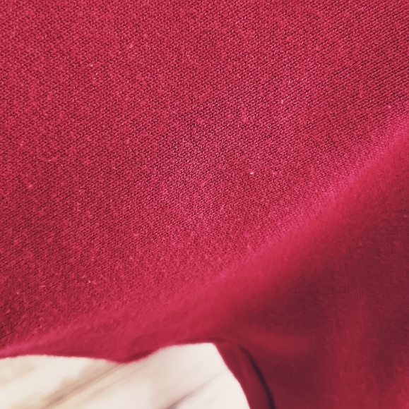 WHBM Dark Red 3/4 sleeve banded hem knit top - Picture 6 of 8